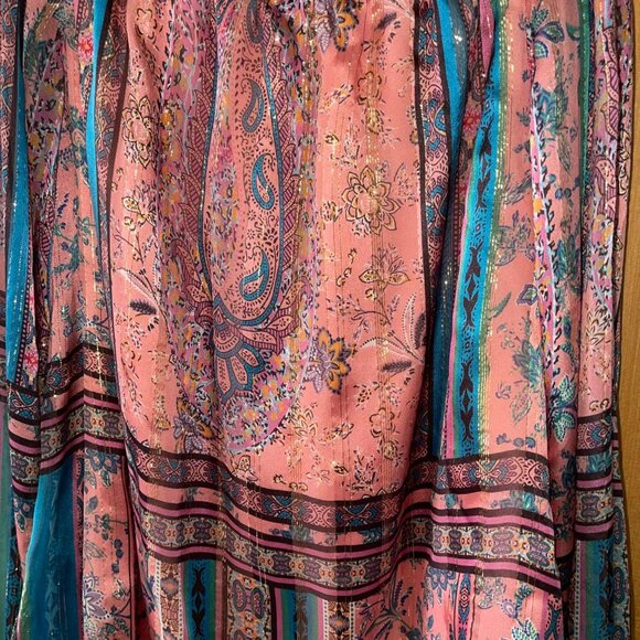 Hale Bob Womens Top Size XS Multicolor Floral Casual Off Shoulder Silk - Picture 4 of 12